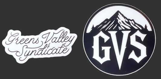 Logo of Greens Valley Syndicate with mountain design and 'GVS' initials.